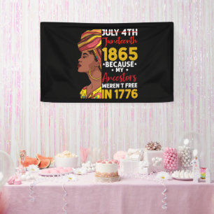 Juneteenth Omdat mijn voorouders niet vrij waren 1 Spandoek