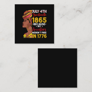 Juneteenth Omdat Mijn Voorouders Niet Vrij Waren 1 Vierkante Visitekaartje