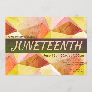 Juneteenth Oranje Gele Abstracte Vrijheid Kaart
