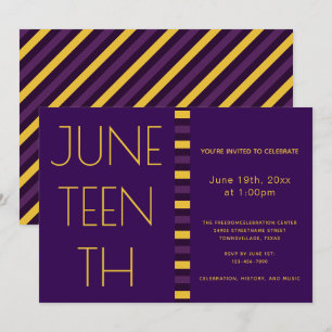 Juneteenth Paarse Yellow Freedom Celebration Kaart