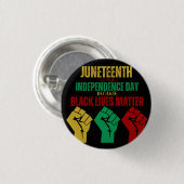 Juneteenth Pan-African Fist Buttom Ronde Button 3,2 Cm (Voorkant /achterkant)