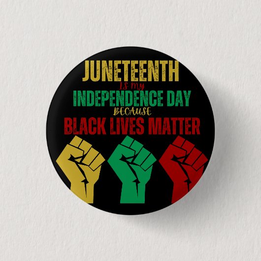 Juneteenth Pan-African Fist Buttom Ronde Button 3,2 Cm (Voorkant)