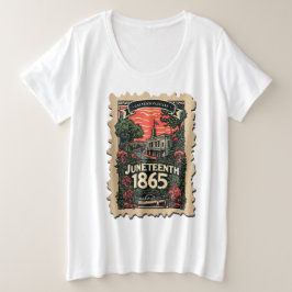 Juneteenth  postzegel grote maat t-shirt