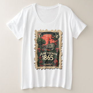Juneteenth postzegel grote maat t-shirt