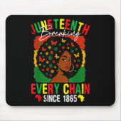 Juneteenth Pride Breaking Every Chain Black Afro G Muismat (Voorkant)