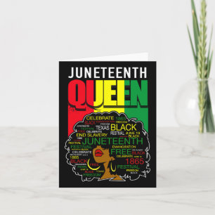 Juneteenth Queen Afro Melanin Black Girl Magic Wom Kaart