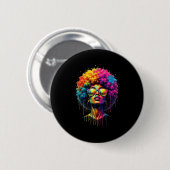 Juneteenth Queen Afro Melanin Drip Black Pride Ronde Button 5,7 Cm (Voorkant /achterkant)