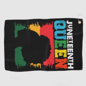 Juneteenth Queen Zwart Afro Melanine Meisje Golfhanddoek (Horizontaal)