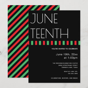 Juneteenth Red Black Green Freedom verticaal Kaart