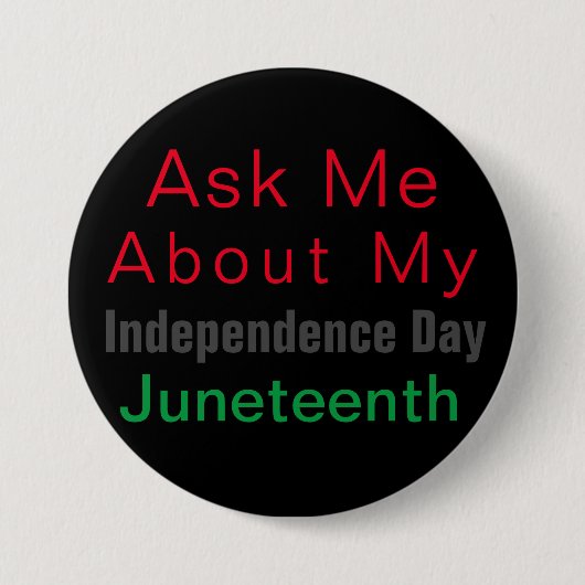 Juneteenth Red Black Green US Black History Button (Voorkant)