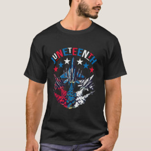 Juneteenth Rood Wit Blauw Vlag Gevechtsvliegtuig T-shirt