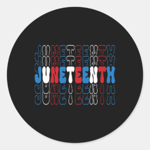 Juneteenth Rood Wit Blauw Vlag Kleuren 1 Ronde Sticker
