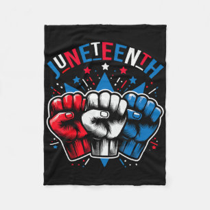 Juneteenth Rood Wit Blauw Vlag Kleuren Fleece Deken