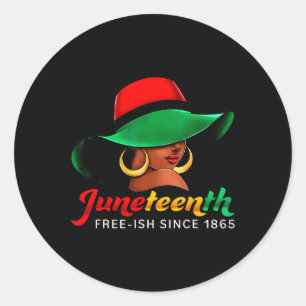 Juneteenth-shirts voor vrouwen die zwarte vrijheid ronde sticker