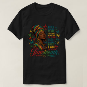 Juneteenth Storm Koningin Vlinder Kunst T-shirt
