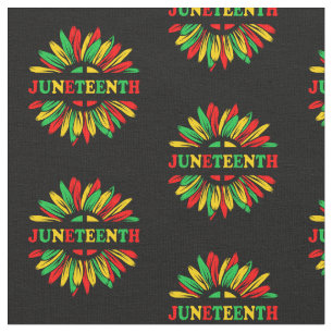Juneteenth Sunflower Red Green Yellow Material Stof
