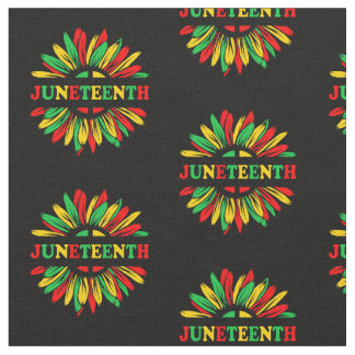 Juneteenth Sunflower Red Green Yellow Matrix Fab Stof