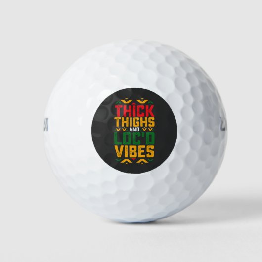 Juneteenth Thick Locd Vibes African American Golfballen (Voorkant)
