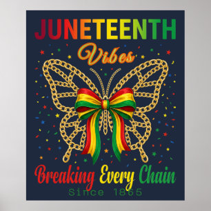 Juneteenth Vibes Coquette Strik Vrijheidsdag Afro Poster