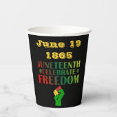 Juneteenth Vier Vrijheid Solidariteit 1865 Papieren Bekers (Achterkant)