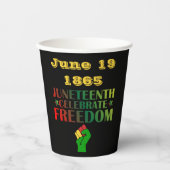 Juneteenth Vier Vrijheid Solidariteit 1865 Papieren Bekers (Voorkant)