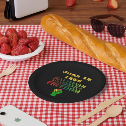 Juneteenth Vier Vrijheid Solidariteit 1865 Papieren Bordje (Picknick)