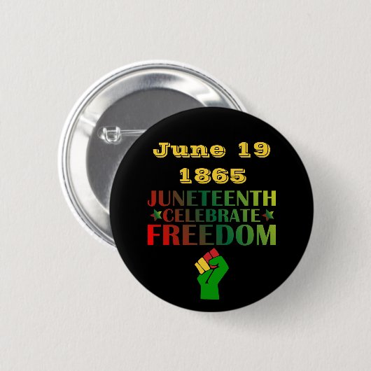 Juneteenth Vier Vrijheid Solidariteit 1865 Ronde Button 5,7 Cm (Voorkant /achterkant)