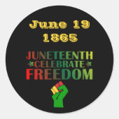 Juneteenth Vier Vrijheid Solidariteit 1865 Ronde Sticker (Voorkant)