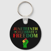 Juneteenth Vier Vrijheid Solidariteit 1865 Sleutelhanger (Voorkant)