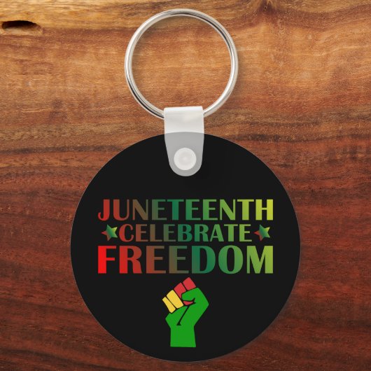 Juneteenth Vier Vrijheid Solidariteit 1865 Sleutelhanger (Voorkant)