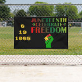 Juneteenth Vier Vrijheid Solidariteit 1865 Spandoek (Insitu)