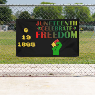 Juneteenth Vier Vrijheid Solidariteit 1865 Spandoek