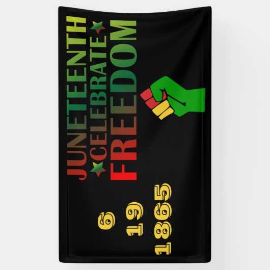 Juneteenth Vier Vrijheid Solidariteit 1865 Spandoek (Verticaal)