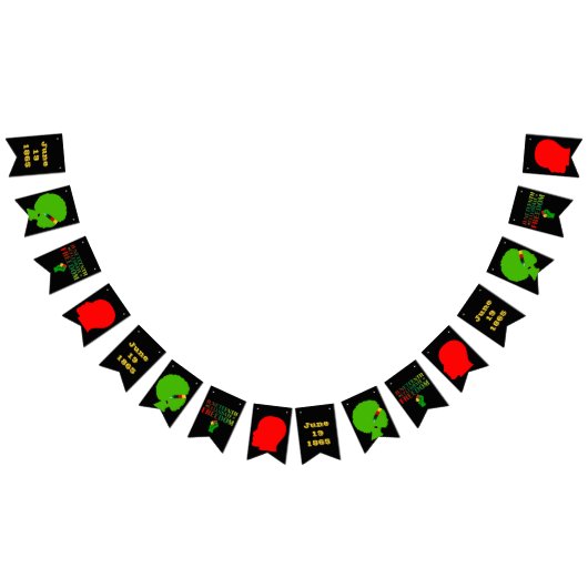 Juneteenth Vier Vrijheid Solidariteit 1865 Vlaggetjes (Alle)