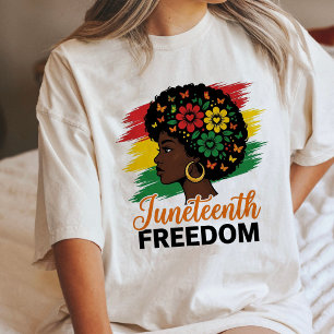 Juneteenth Vrijheid Zwarte Koningin Vlinders Tri-Blend Shirt
