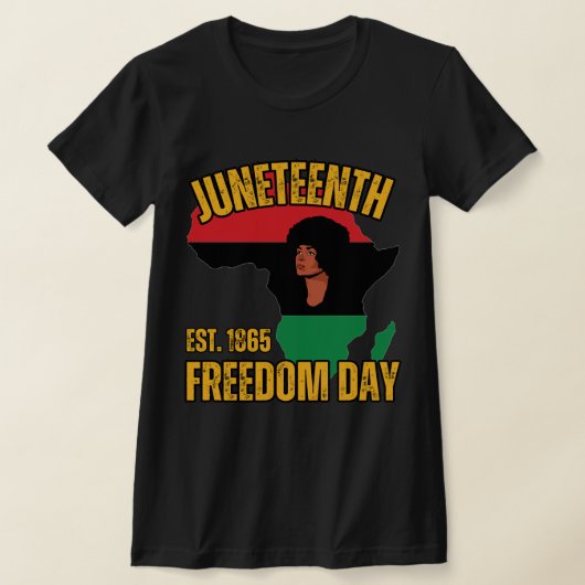 Juneteenth Vrijheidsdag Afro Meisje Afrika T-shirt (Laagn)