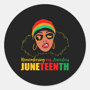 Juneteenth Vrouwen Herinneren Mijn Voorouders Zwar Ronde Sticker
