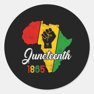 Juneteenth Vrouwen Mannen Black Freedom 1865 Gesch Ronde Sticker