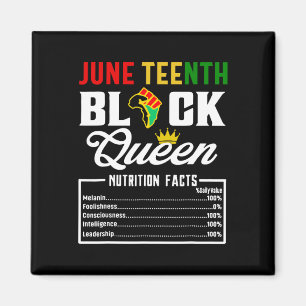 Juneteenth Womens Black Queen Nutritional Facts fo Magneet