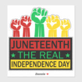 Juneteenth Woordkunst Auto Sticker in Pan Afrika K (Vel)