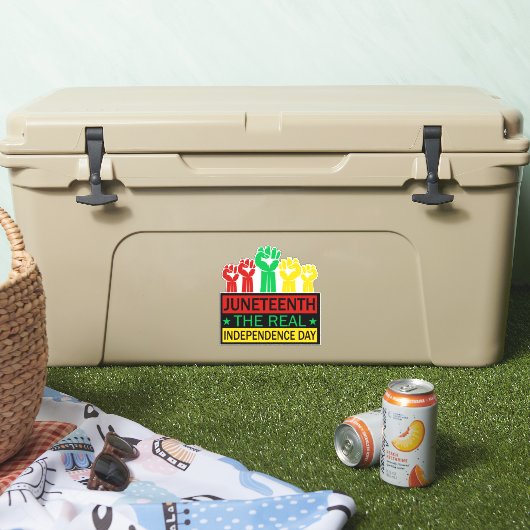 Juneteenth Woordkunst Auto Sticker in Pan Afrika K (Koeler)