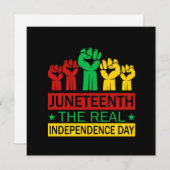 Juneteenth Woordkunst Pan Afrika Kleuren Vierkant  (Voorkant / Achterkant)