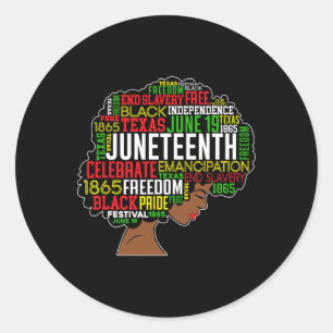 Juneteenth Word Cloud Black Freedom Black Geschied Ronde Sticker