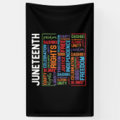 Juneteenth Words Black History American African Spandoek (Verticaal)