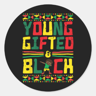 Juneteenth Young Gifted African Boy Dab Peuter Bo Ronde Sticker
