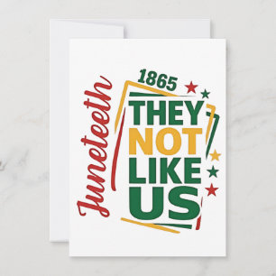 Juneteenth Ze houden niet van ons 1865 Black Histo Bedankkaart