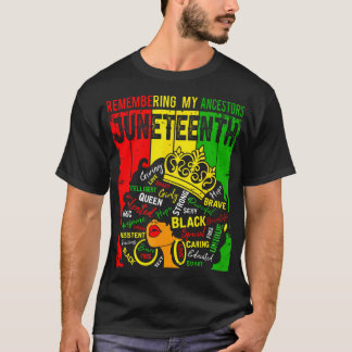 Juneteenth zwart Afrikaans haar herinneren aan mij T-shirt