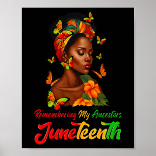 Juneteenth zwart afrikaanse vrouwen haar herinnere poster