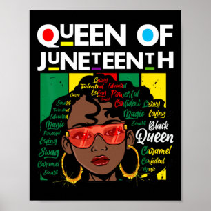 Juneteenth zwart koningin melanine meisje magische poster