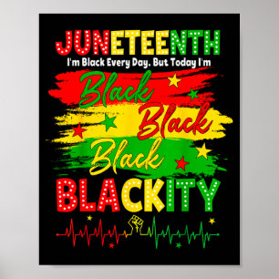 Juneteenth zwart zwart Afrikaans 19 juni mannen Poster